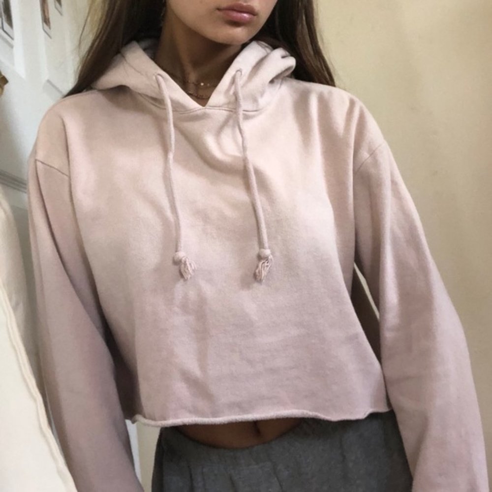 Pacsun LA Hearts Tan Cropped Hoodie